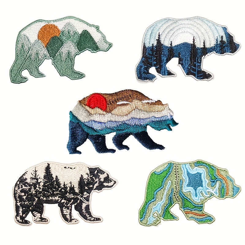 Miniature Bear Iron-on Patch, Animal Decorative Patch, Clothes