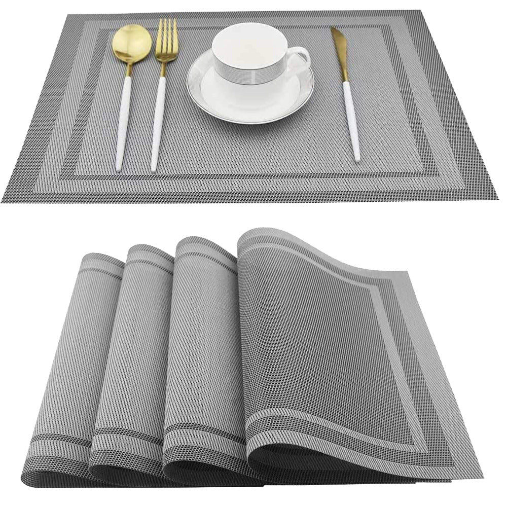 4Pcs PVC Woven mesh placemat  11.8x17.7in