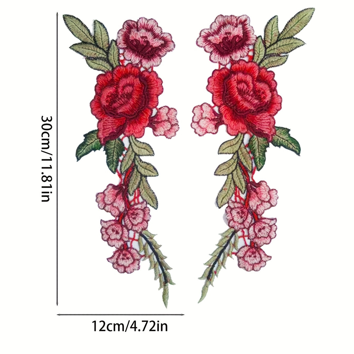 Embroidery Flower Patch 2pc/Set