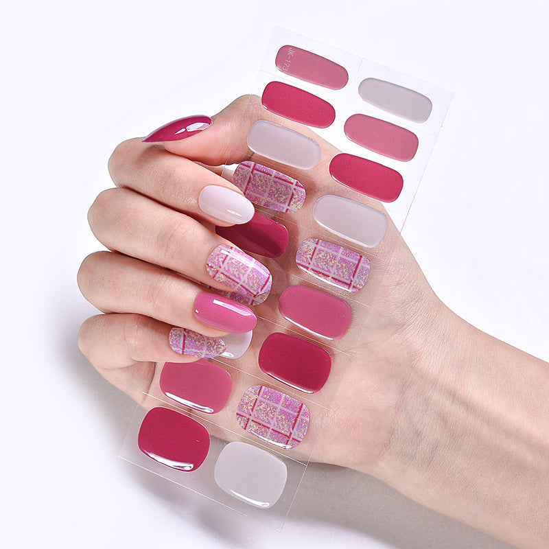 Semi Cured Gel Nail Strips Pink