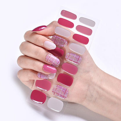 Semi Cured Gel Nail Strips Pink