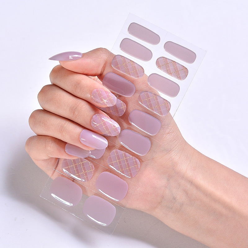 Semi Cured Gel Nail Strips Pink