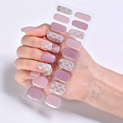 Semi Cured Gel Nail Strips Pink