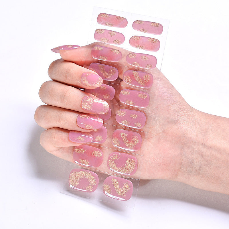 Semi Cured Gel Nail Strips Pink