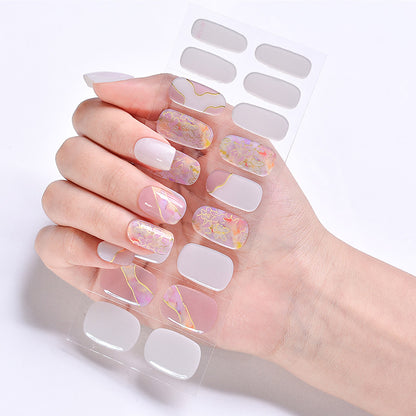 Semi Cured Gel Nail Strips Pink