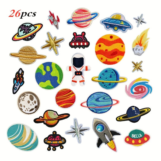 Planet Pattern Embroidered Patch 26pcs