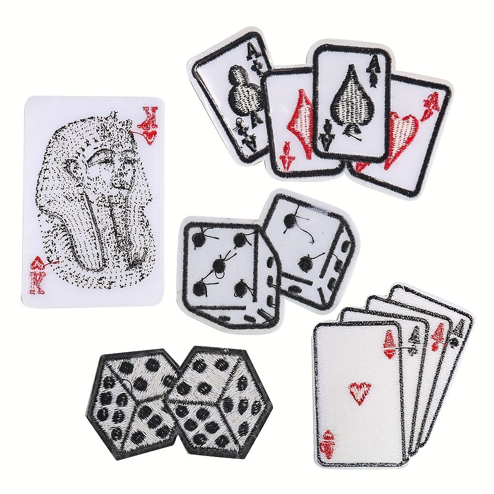 Cartoon Card Dice Patches 5pcs