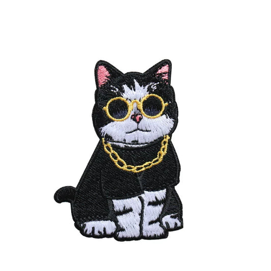 Black cat embroidery patches